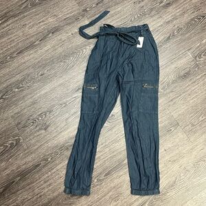 Express denim cargo joggers
